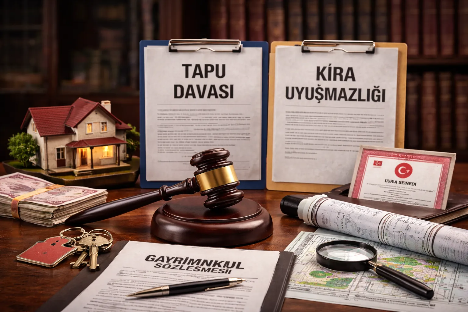 İzmir gayrimenkul hukuku süreçleri görseli — tapu, kat mülkiyeti, kira, kamulaştırma