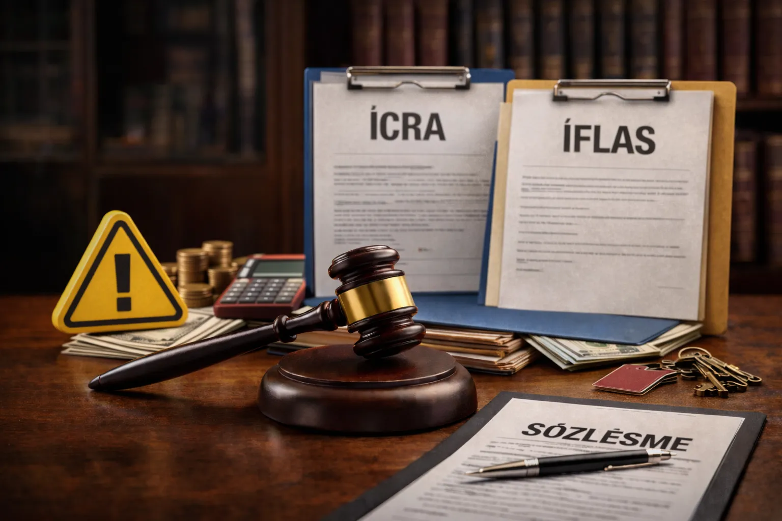 İzmir icra ve iflas hukuku süreçleri görseli — icra takibi, haciz, itiraz, iflas