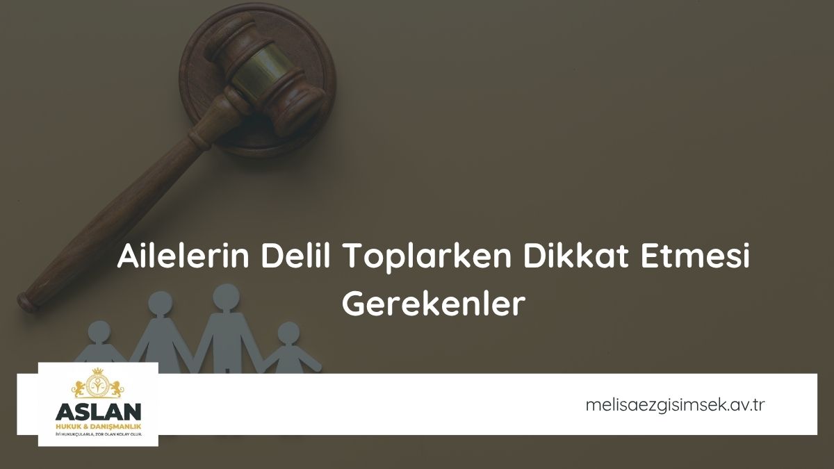 Ailelerin Delil Toplarken Dikkat Etmesi Gerekenler