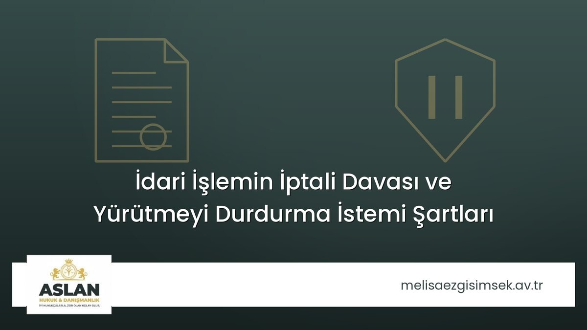 İdari İşlemin İptali Davası ve Yürütmeyi Durdurma İstemi Şartları
